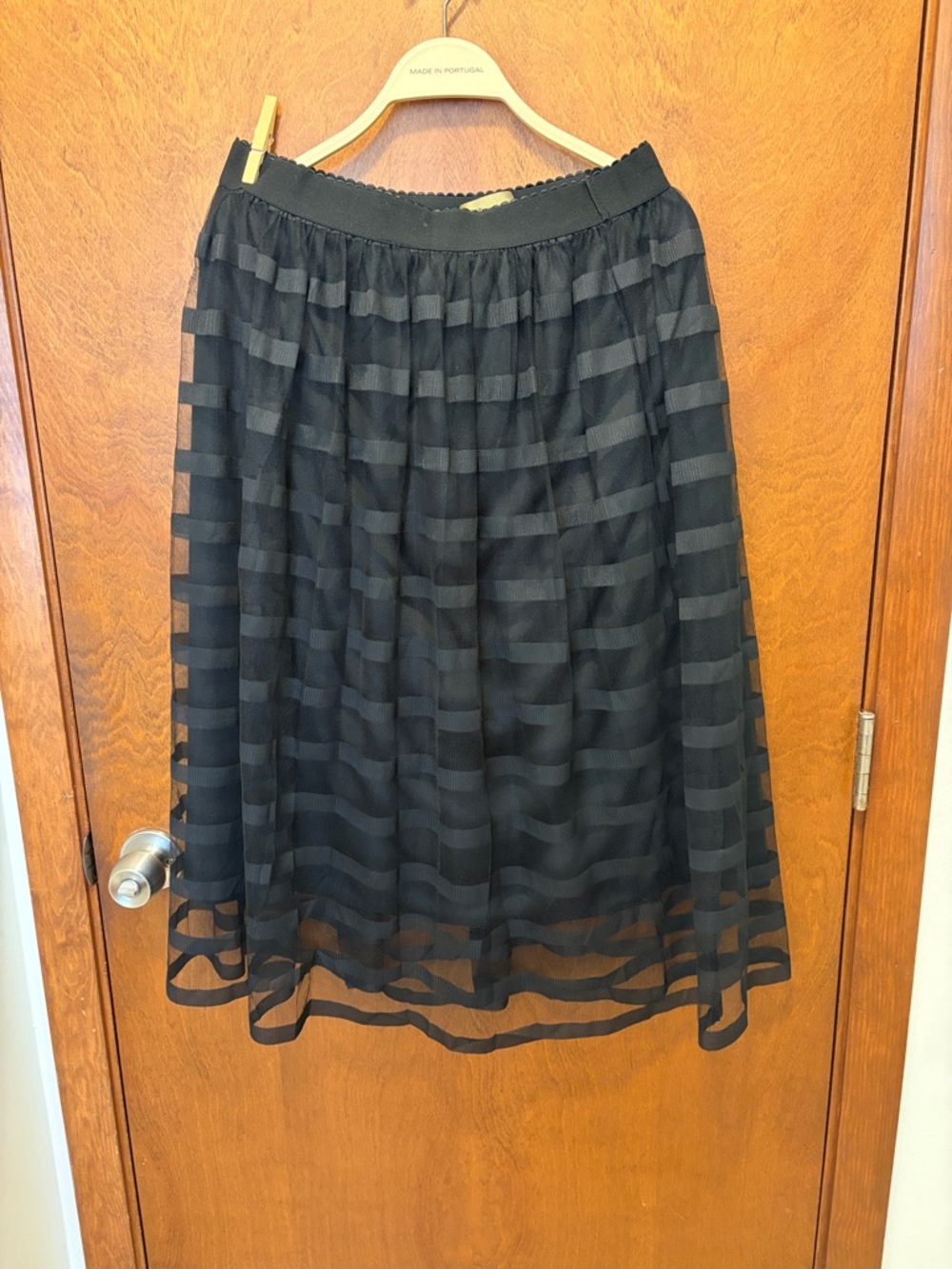 Metro wear Black Layered Midi Skirt size PL